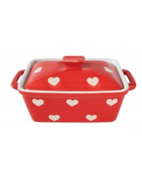 Масленка Penny red with hearts 16,5х10х8 см